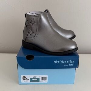 Stride Rite•Metallic Silver Star Boots•Size 10
